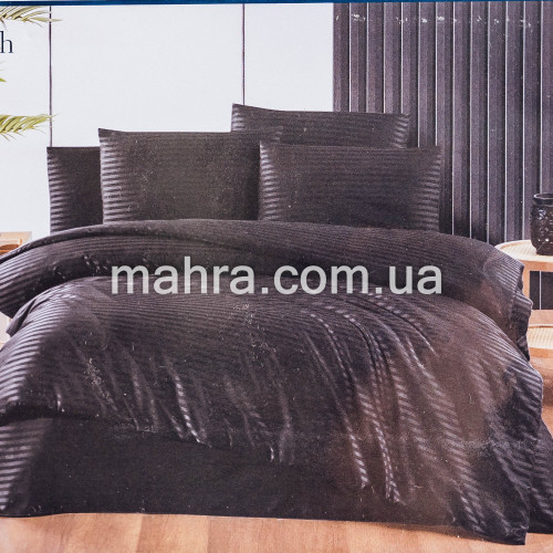 Фото  товара Постіль SATIN DELUXE євро ГРАФІТ