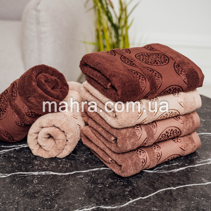 Рушники кружки коричневі - фото 2