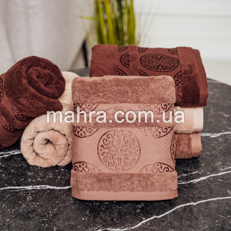 Рушники кружки коричневі - фото 1