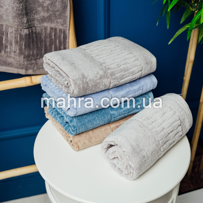 Полотенца велюровая полоска - фото 2