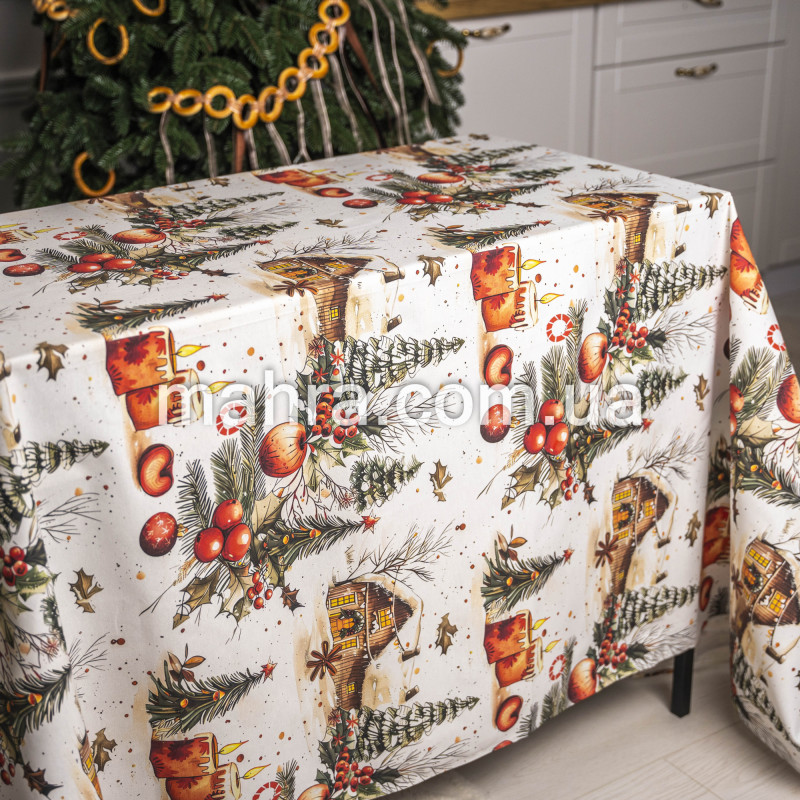 Скатертина з тефлоновим покриттям Новорічна  - фото 9