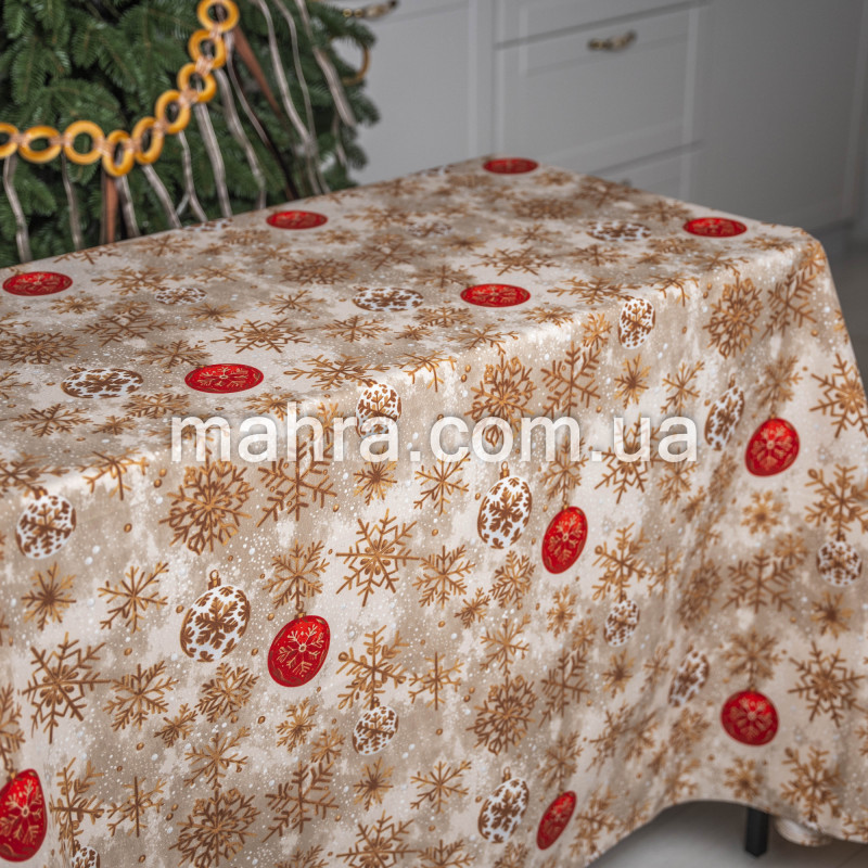 Скатертина з тефлоновим покриттям Новорічна  - фото 12