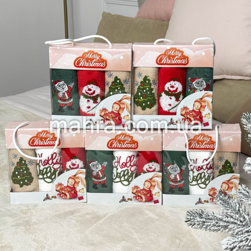 Набір рушників трійка новорічні - фото 1