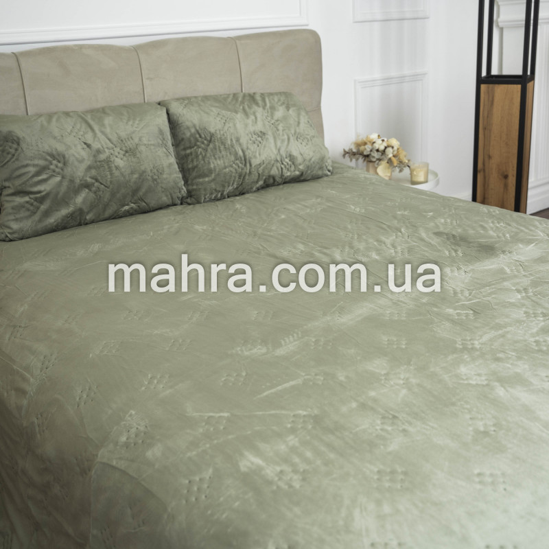 Покривало зелене з наволочками - фото 1