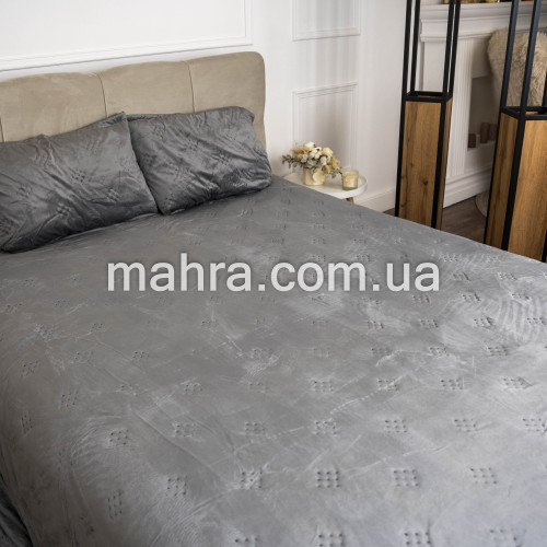 Фото  товара Покривало сіре з наволочками