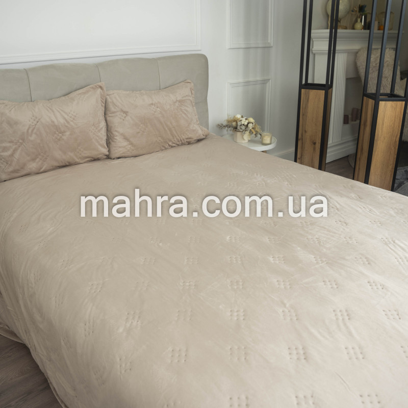 Покривало слонова кістка з наволочками - фото 1