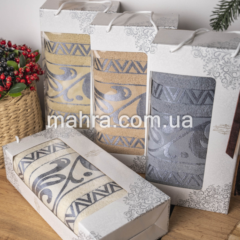 Набір банних рушників з візерунком - фото 4