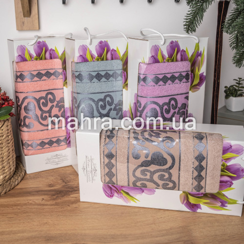 Фото  товара Набір банних рушників тюльпан