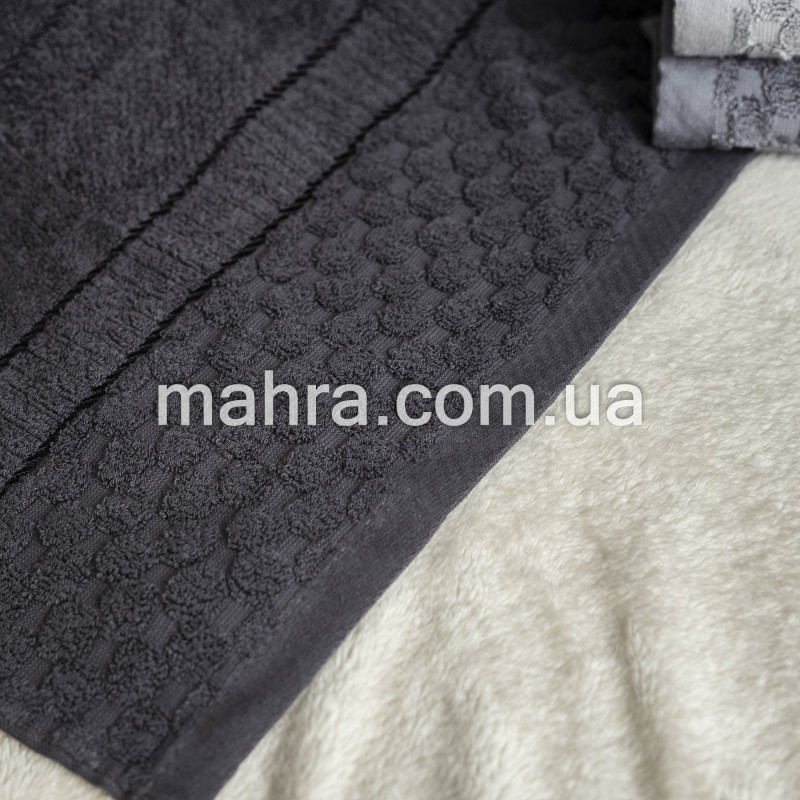 Рушники банні тиснення сірі - фото 3