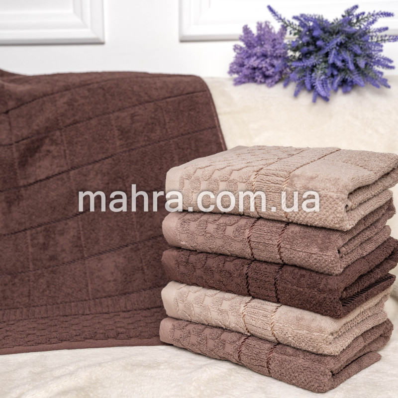 Рушники тиснення коричневі  - фото 1