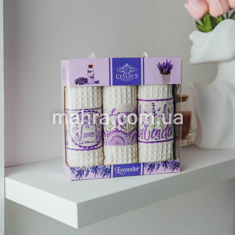 НАБІР ТУРЕЦЬКИХ ВАФЕЛЬНИХ РУШНИКІВ №353 - фото 1