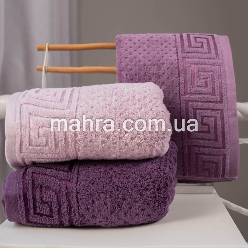  Полотенца объятия из махры фиолетовые   - фото 1