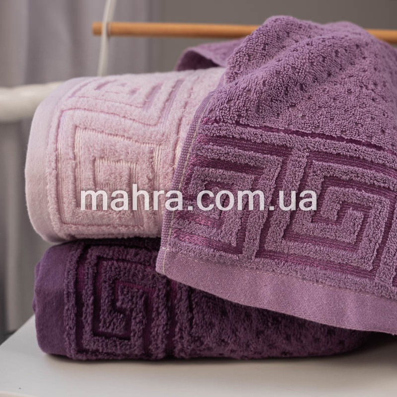  Полотенца объятия из махры фиолетовые   - фото 2