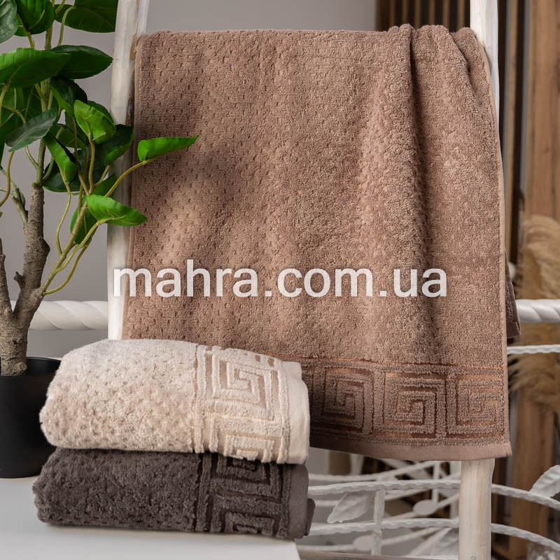 Рушники Обійми з махри коричневі - фото 2