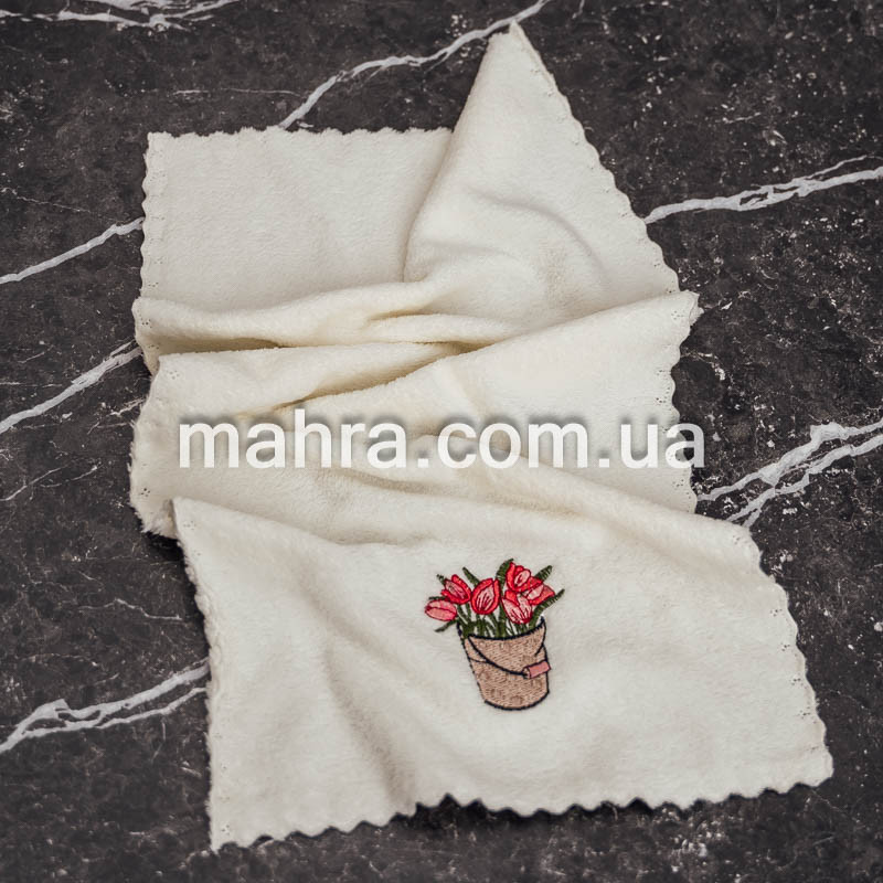  Полотенца для рук однотонные вазон фибра    - фото 5