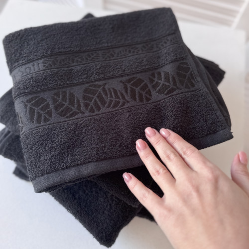 Фото  товара Полотенца Листок (ЧОРНЫЙ)